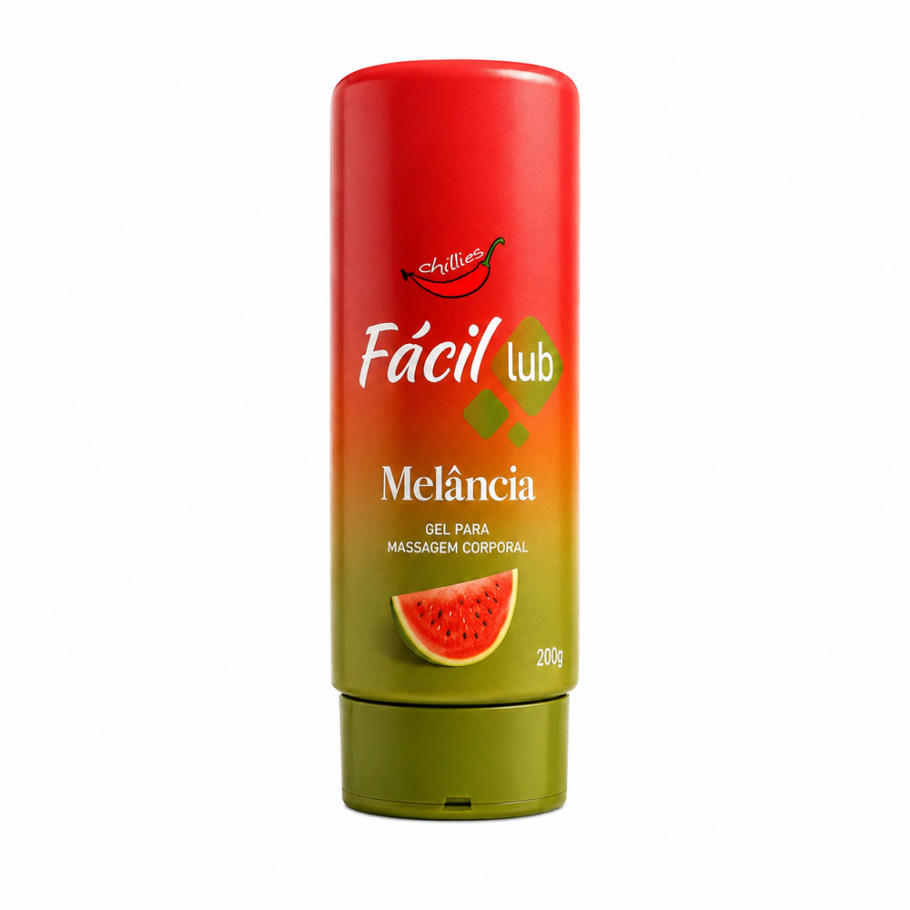 FACIL LUB GEL LUBRIFICANTE 200GR O Fácil Lub é um maravilhoso gel lubrificante íntimo beijável à base de água da Chillies, perfeito para quem deseja prazer intenso e confortável durante a relação sexual! FACIL LUB GEL LUBRIFICANTE 200GR