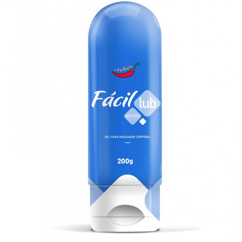 FACIL LUB GEL LUBRIFICANTE 200GR O Fácil Lub é um maravilhoso gel lubrificante íntimo beijável à base de água da Chillies, perfeito para quem deseja prazer intenso e confortável durante a relação sexual! FACIL LUB GEL LUBRIFICANTE 200GR