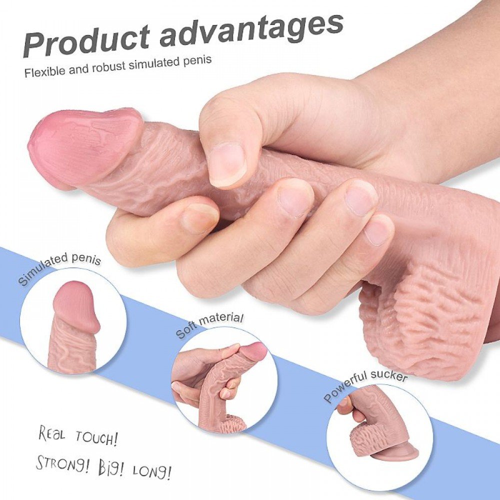 PROTESE REALISTICA DICK 6894 Prótese realística em forma de pênis, confeccionado em PVC possui glande definida, textura de veias, escroto e ventosa para penetrações em ângulo reto. PROTESE REALISTICA DICK 6894