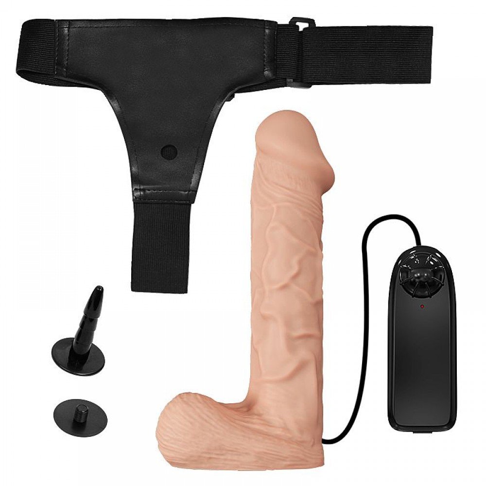 CINTA COM PROTESE COM VIBRO 7610 Cinta com prótese realística em formato de pênis com alça elástica que se adapta a qualquer grossura de perna e quadril. CINTA COM PROTESE COM VIBRO 7610