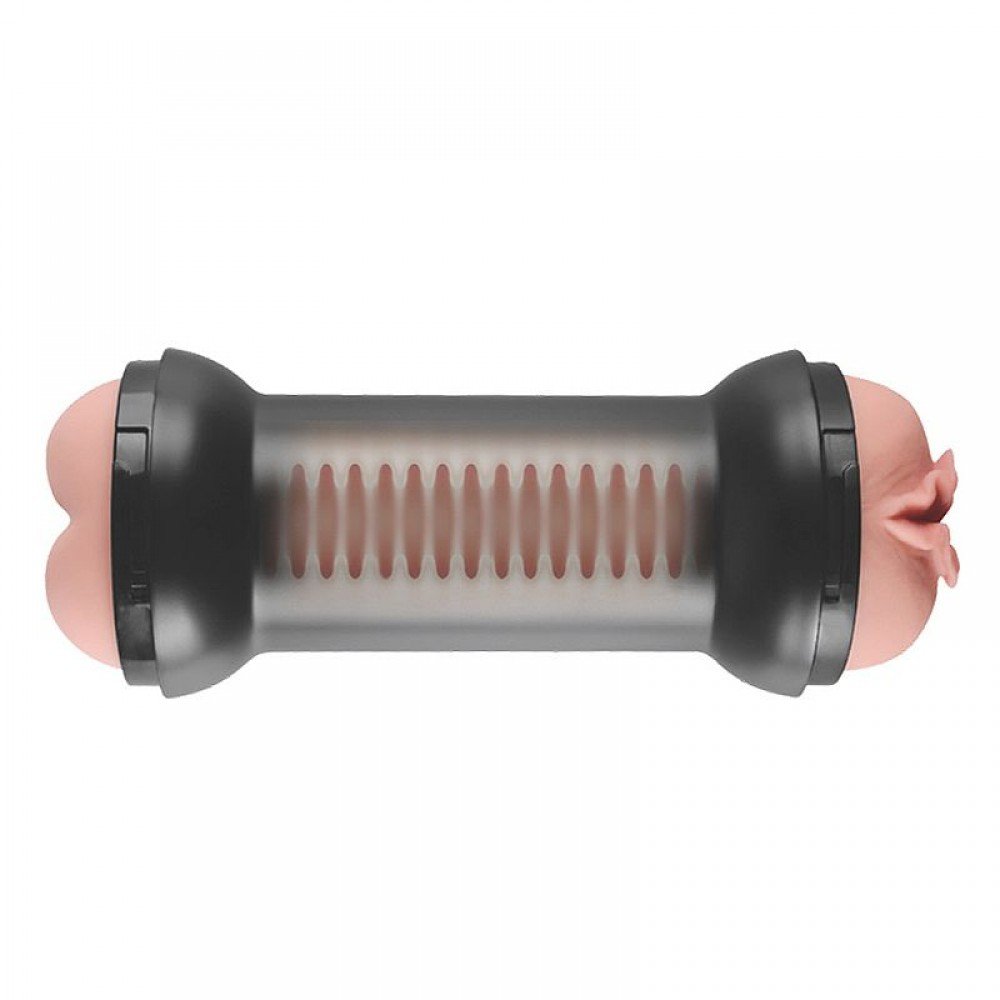 MASTUBADOR LANTERNA ANUS E VAGINA EM CYBERSKIN Masturbador masculino - ânus e vagina em formato de halteres, confeccionado em TPR. MASTUBADOR LANTERNA ANUS E VAGINA EM CYBERSKIN