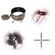 KIT SADO ONCINHA Kit Bondage Vermelho é um kit sado com 7 itens, sendo eles mordaça, venda, coleira com estirante, guia, chicote, algema e tornozeleira. KIT SADO ONCINHA