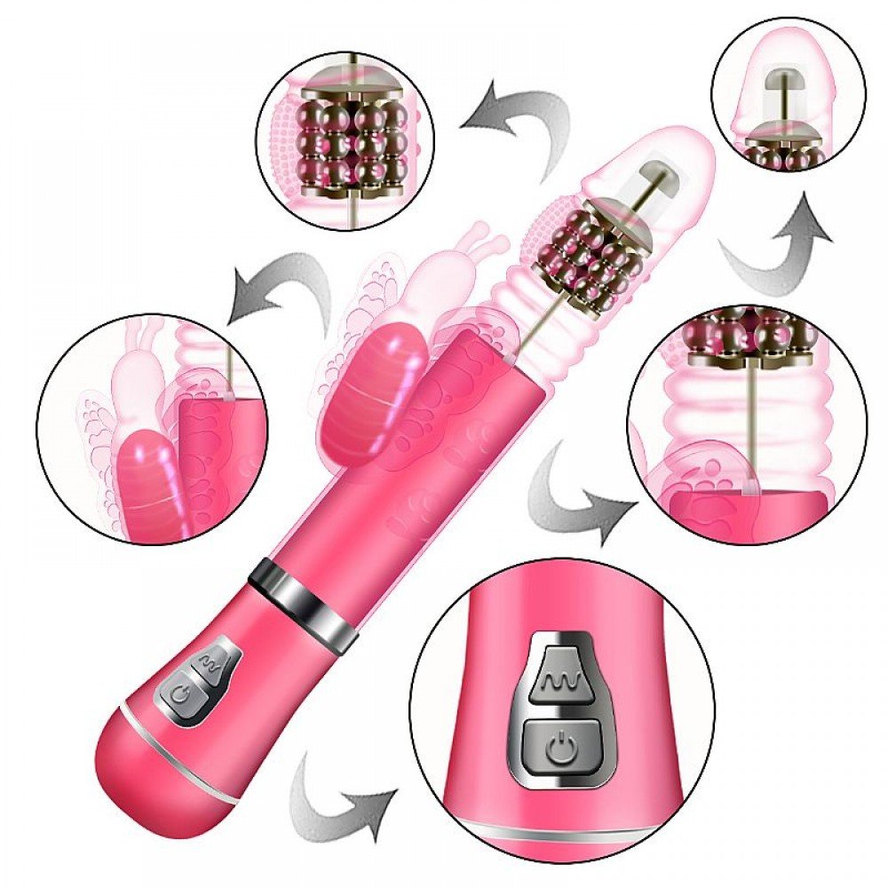 ROTATIVO BORBOLETA RECAREGAVEL COM VA E VEM 8433 Vibrador Rotativo, feito em material macio e de fácil limpeza. ROTATIVO BORBOLETA RECAREGAVEL COM VA E VEM 8433