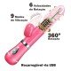 ROTATIVO COELHO RECARREGAVEL 8489 Vibrador Rotativo, feito em material macio e de fácil limpeza. ROTATIVO COELHO RECARREGAVEL 8489