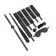 KIT SADO 7 ITENS PRETO 8613 kit sado composto por venda, mordaça, algema, tornozeleira, chicote e corda, coleira e guia. KIT SADO 7 ITENS PRETO 8613