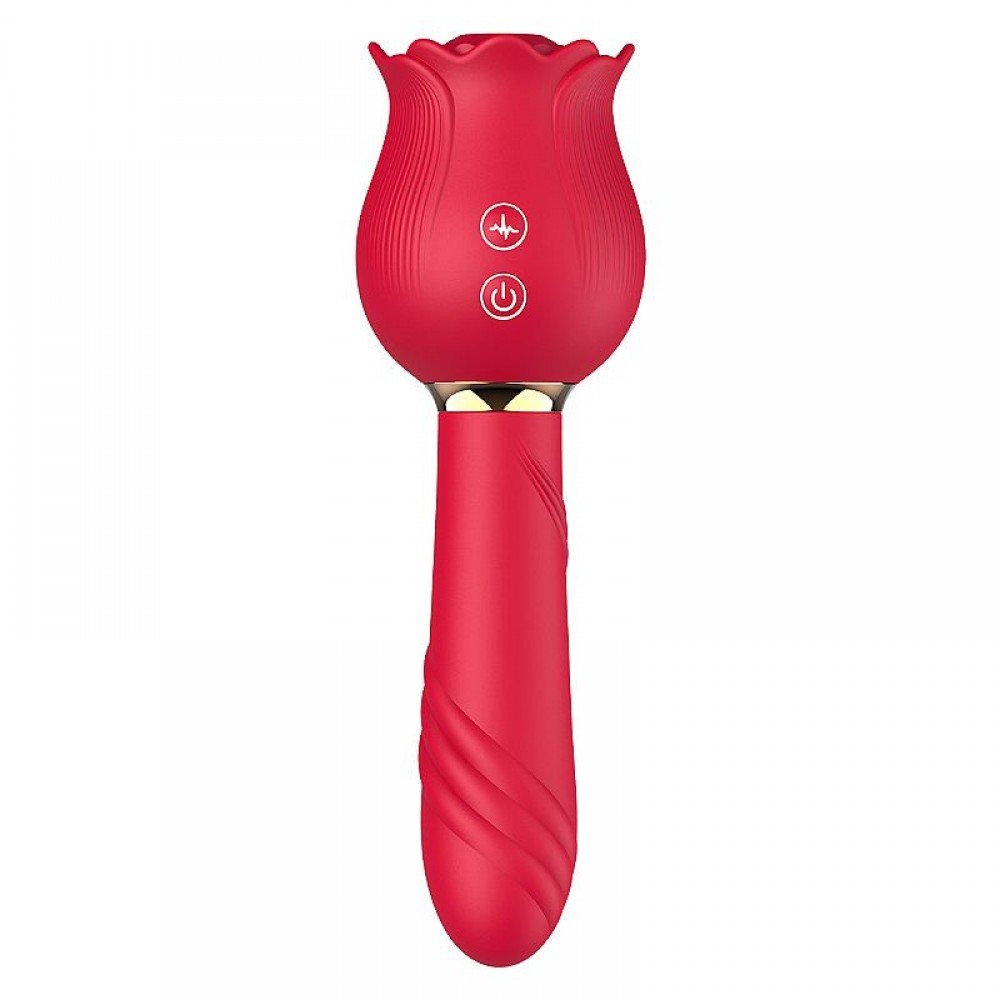 VIBRADOR COM PULSAÇÃO ROSA CARMIM 8881 Vibrador de Ponto G e Clitóris / Rosa com Pulsação - Carmim - SIVibrador de ponto G e clitóris com formato de Rosa - 12 modos de pulsação. VIBRADOR COM PULSAÇÃO ROSA CARMIM 8881