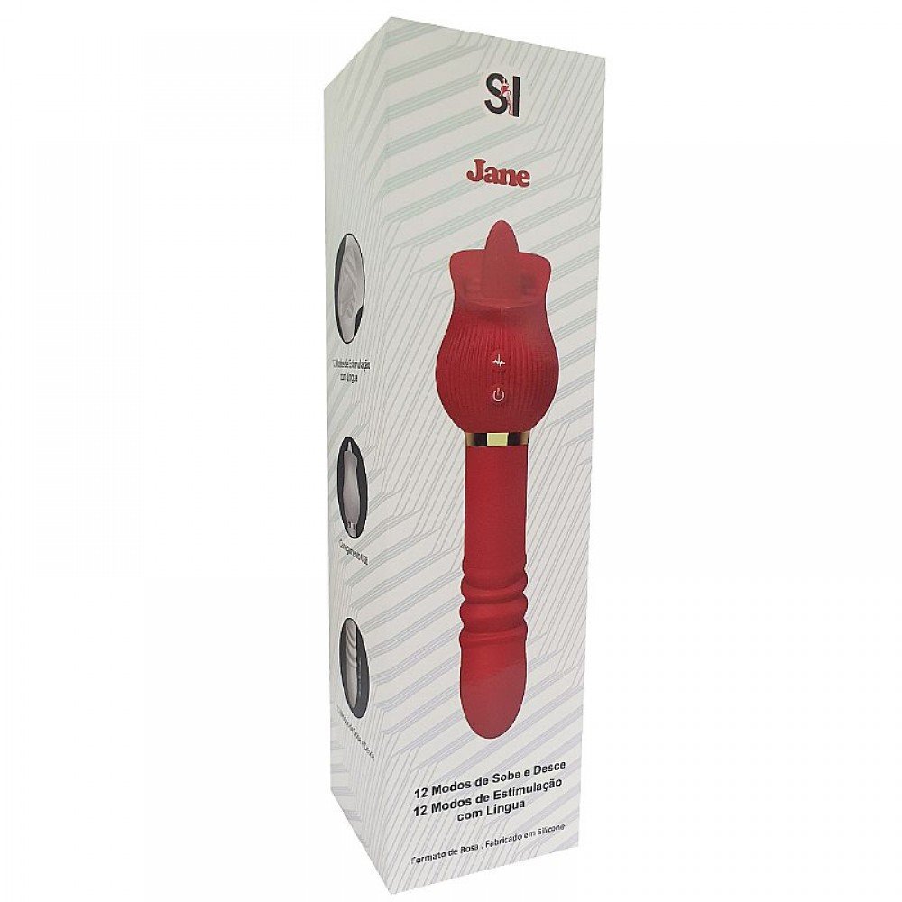 VIBRADOR ROSA COM LINGUA E VAI E VEM 8884