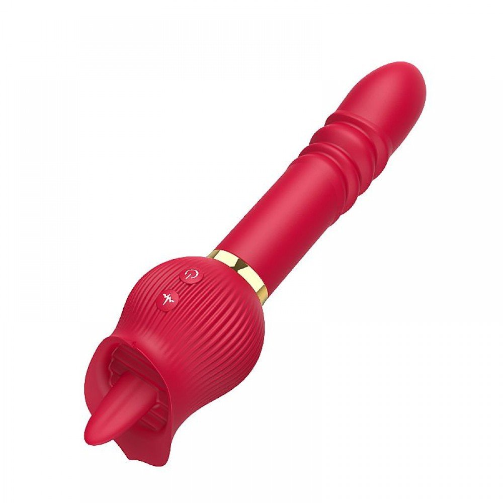 VIBRADOR ROSA COM LINGUA E VAI E VEM 8884