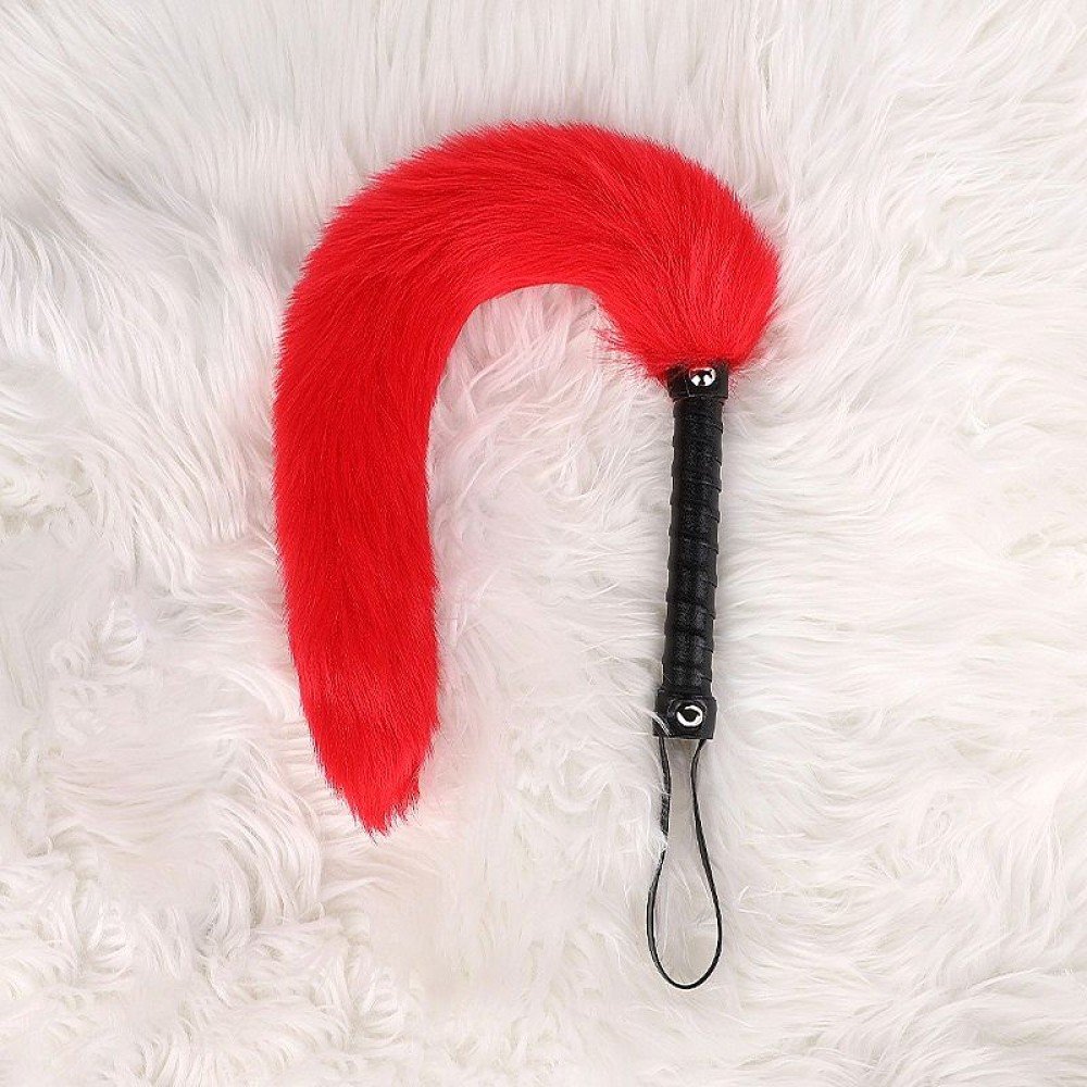 CHIBATA COM RABO VERMELHO 8757 Chicote couro Luxo com rabo de raposa de luxo cabo confeccionada em couro, é ideal para casais que querem apimentar a sua relação! CHIBATA COM RABO VERMELHO 8757