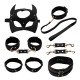 KIT SADO COM MASCARA DE GATO 7504 kit sado composto por venda de gato, coleira com estirante, guia, algema e tornozeleira. KIT SADO COM MASCARA DE GATO 7504