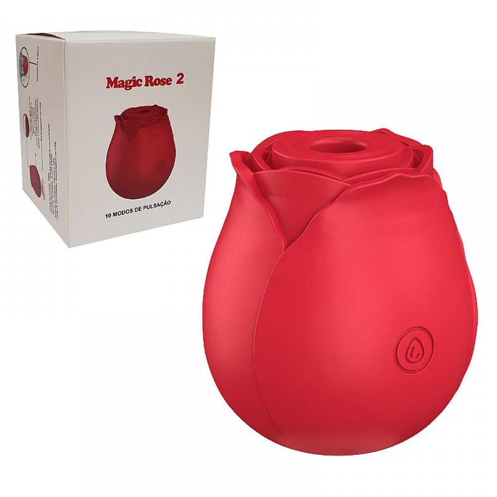 ROSA COM PULSAÇÃO MAGIC 02 7879 Vibrador de clitóris em formato de rosa - Possui 10 Modos de pulsação, o produto é macio ao toque ergonômico,o que facilita o manuseio e a estimulação, trazendo uma sensação prazerosa do uso. ROSA COM PULSAÇÃO MAGIC 02 7879