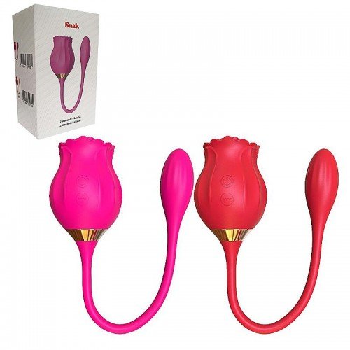 VIBRADOR ROSA PONTO G E CLITORIS COM PULSAÇÃO SNAK | MODELO 8285