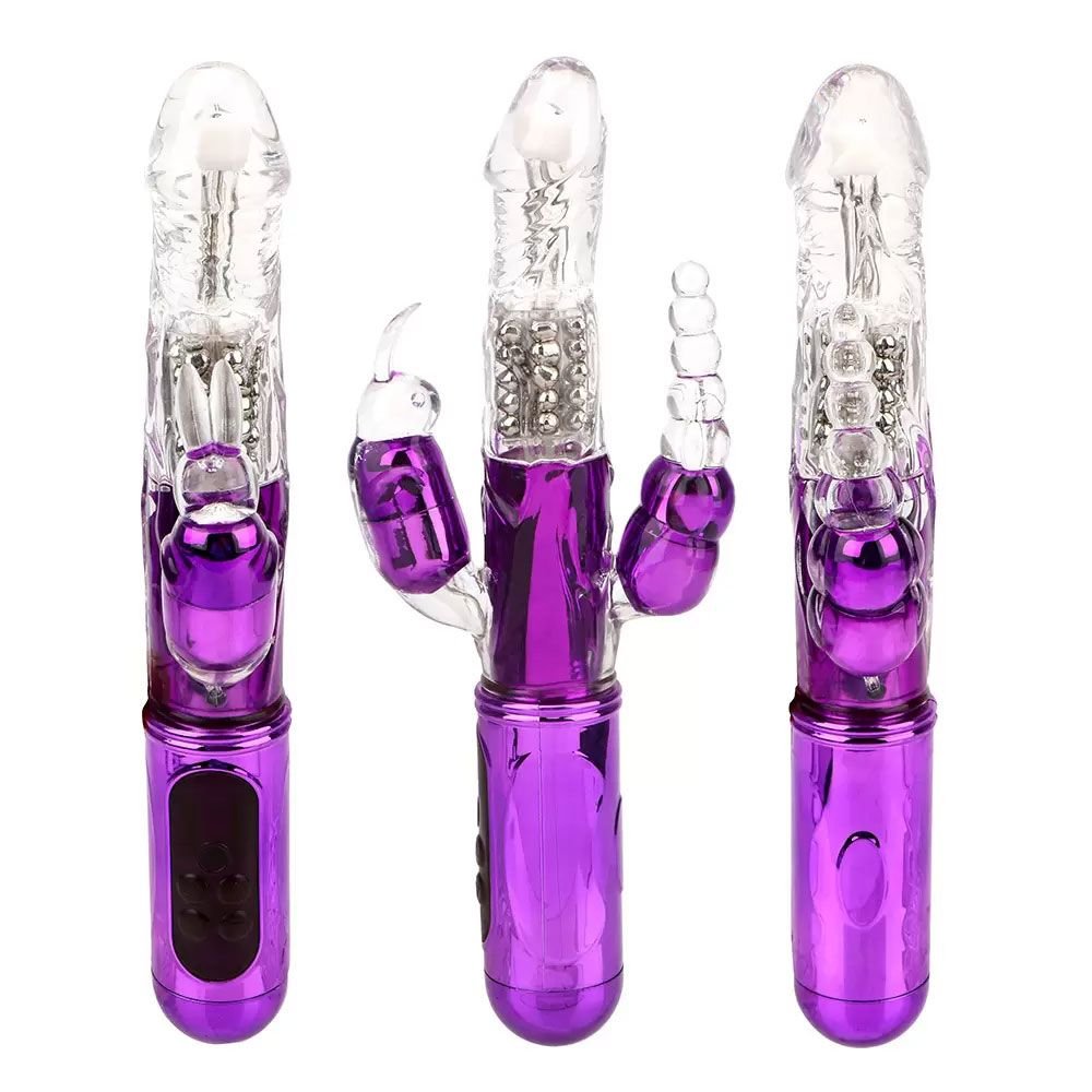 VIBRADOR ROTATIVO COM ESTIMULADOR CLITORIANO E PENETRADOR ANAL RB100 Vibrador rotativo recarregável com estimulador clitoriano e penetrador anal. VIBRADOR ROTATIVO COM ESTIMULADOR CLITORIANO E PENETRADOR ANAL RB100
