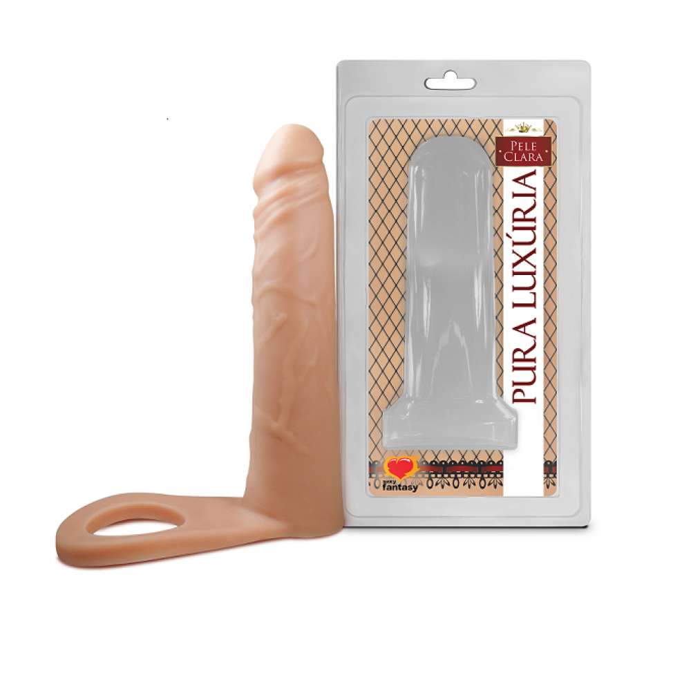 ANEL COMPANHEIRO SEM VIBRO 16CM X 3,8 SEXY FANTASY Anel Companheiro com vibração a partir de capsula, desenvolvido para dupla penetração sendo que a prótese fica fixa a um anel que é colocado no pênis. ANEL COMPANHEIRO SEM VIBRO 16CM X 3,8 SEXY FANTASY