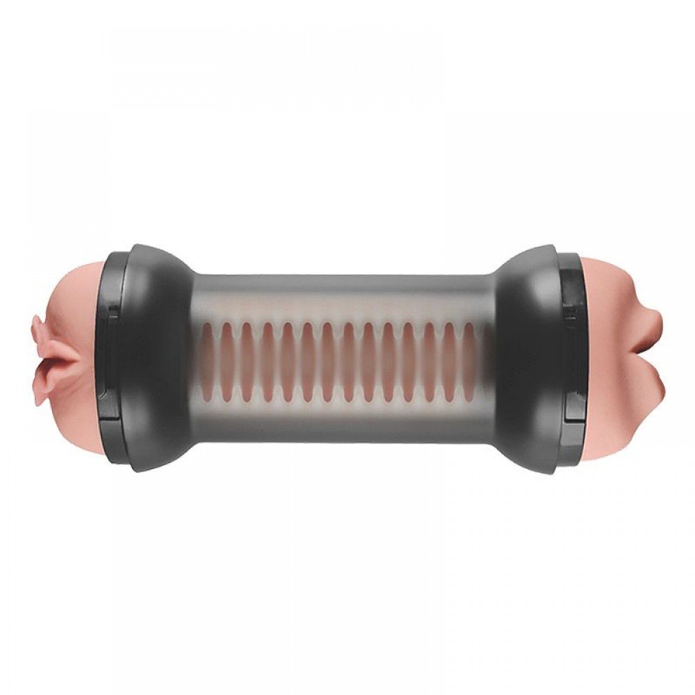 MASTURBADOR LANTERNA - VAGINA E BOCA EM CYBERSKIN Masturbador duplo Boca e vaginal em formato de halteres, confeccionado em TPR. MASTURBADOR LANTERNA - VAGINA E BOCA EM CYBERSKIN