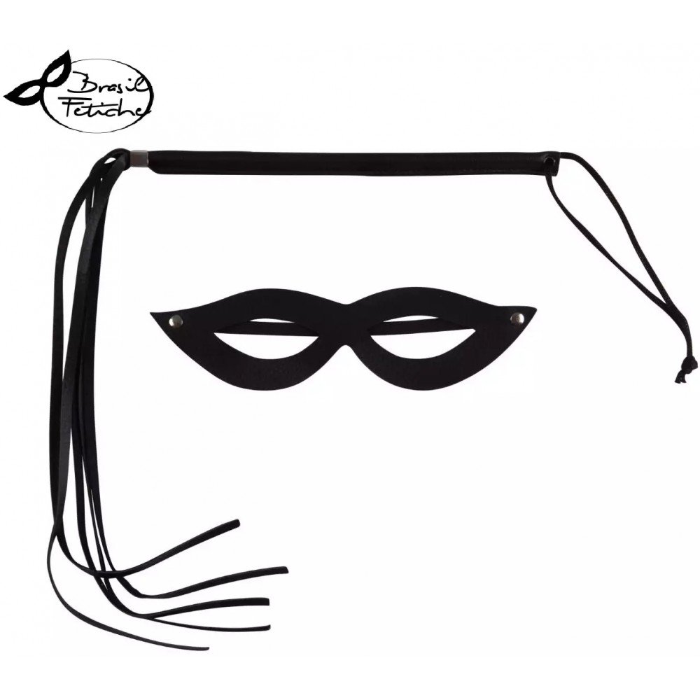 KIT DOMINADORA CHICOTE E MASCARA Expresse todo o seu poder de sedução e fetiche com esse kit completo para você elevar os níveis de prazer da sua relação. KIT DOMINADORA CHICOTE E MASCARA