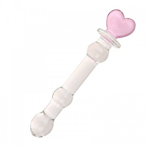 PLUG ANAL DE VIDRO COM BASE DE CORAÇÃO | MODELO: 8801