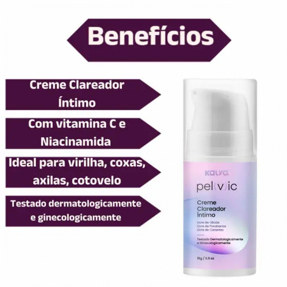 PELVIC CREME CLAREADOR ÍNTIMO | KALYA - 15G Creme Clareador Íntimo PELVIC - Virilha, Coxas, Axila! PELVIC CREME CLAREADOR ÍNTIMO | KALYA - 15G