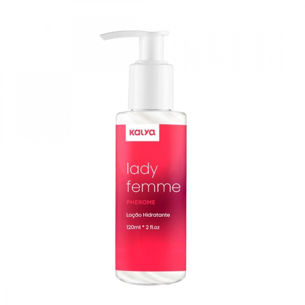 PHEROME LOÇÃO HIDRANTE C/ FEROMÔNIO - LADY FEMME | KALYA 120ML A Pherome Loção Hidratante Lady Femme da Kalya foi desenvolvida para proporcionar uma hidratação intensa enquanto envolve sua pele com uma fragrância sofisticada e sensual. PHEROME LOÇÃO HIDRANTE C/ FEROMÔNIO - LADY FEMME | KALYA 120ML