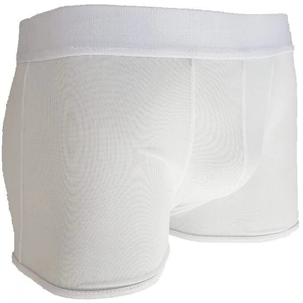 CUECA BOXER EM TULE RESPIRAVEL BRANCA Cueca Boxer em Tule Transparente Branco Cuecas SexLord UnderwearCueca boxer transparente fabricada em tule importado vazado de alta qualidade que auxilia na transpiração, proporcionando bem estar e fresco com muito ma CUECA BOXER EM TULE RESPIRAVEL BRANCA