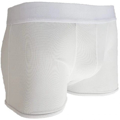 CUECA BOXER EM TULE RESPIRAVEL BRANCA