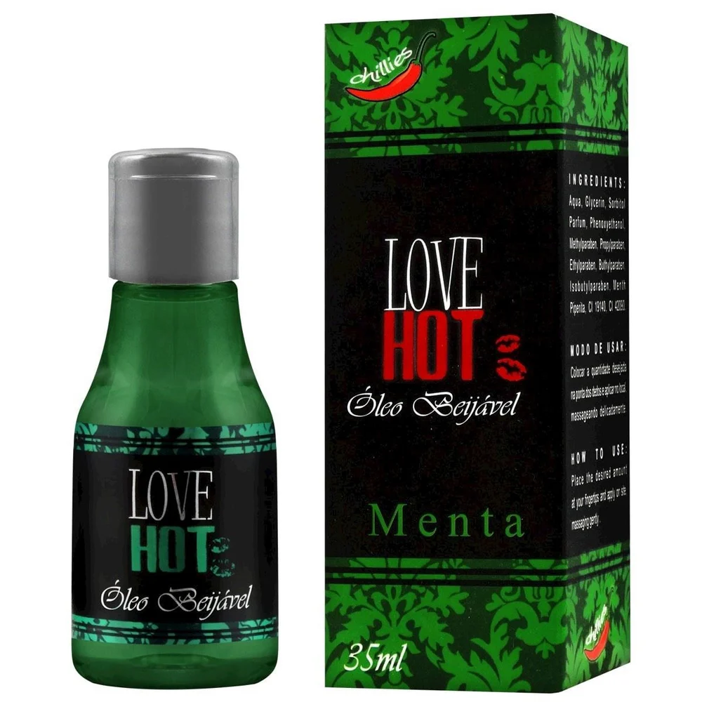 LOVE OLEO BEIJAVEL DE SENSAÇÃO 35ML CHILLIES Love É um óleo lubrificante, hidratante e um delicioso excitante beijável, recomendado para as preliminares, tendo um ótimo sabor, deixando sua noite maravilhosa, pois suas sensações vão te enlouquecer de praze LOVE OLEO BEIJAVEL DE SENSAÇÃO 35ML CHILLIES