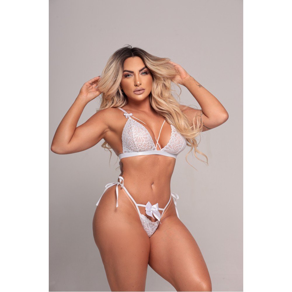 CONJUNTO PRESENTINHO RENDADO BRANCO 1.492