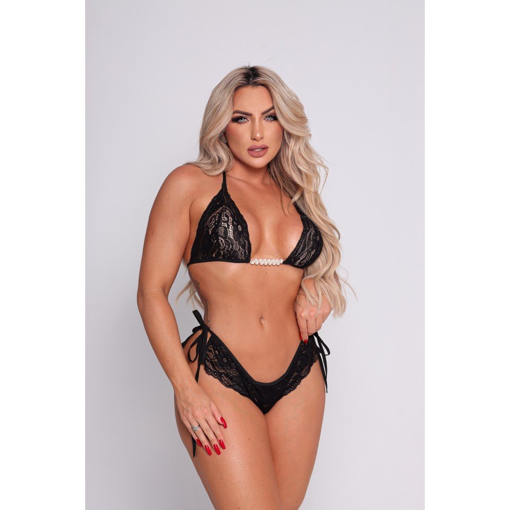 CONJUNTO ESPANHOLA PRETO Conjunto Canudinho da Tallyta Moda Apimentada: Uma Mistura Irresistível de Renda e Correntes. CONJUNTO ESPANHOLA PRETO