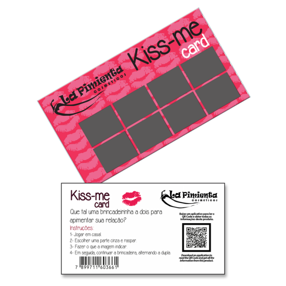 RASPADINHA EROTICA KISS - ME CARD Jogo de ação sensual criado para apimentar a relação do casal e aquecer as preliminares! RASPADINHA EROTICA KISS - ME CARD