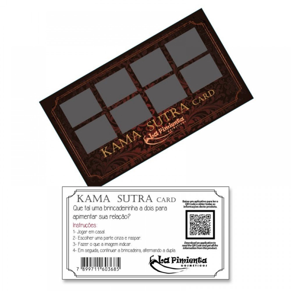 RASPADINHA EROTIKA KAMA SUTRA CARD Jogo de ação sensual criado para apimentar a relação do casal e aquecer as preliminares! RASPADINHA EROTIKA KAMA SUTRA CARD