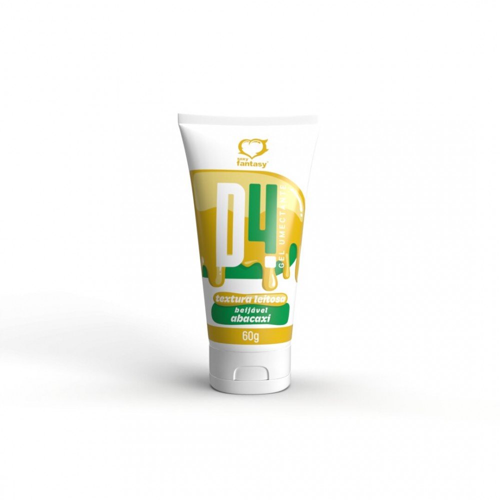 D4 GEL UMECTANTE BEIJAVEL 60GRS O D4 Gel Umectante Beijável Com Textura Leitosa é um gel deslizante com cor e textura que imita uma ejaculação real e ainda possui um sabor delicioso. D4 GEL UMECTANTE BEIJAVEL 60GRS