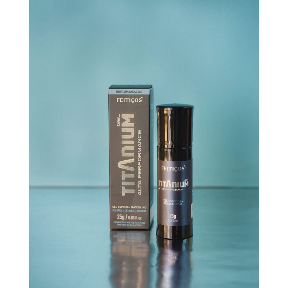 TITANIUM GEL DE ALTA PERFORMANCE 30G TITANIUM GEL tem a formulação única e poderosa que resulta em potência máxima e alta performance para quem quer seu um deus grego na cama. TITANIUM GEL DE ALTA PERFORMANCE 30G
