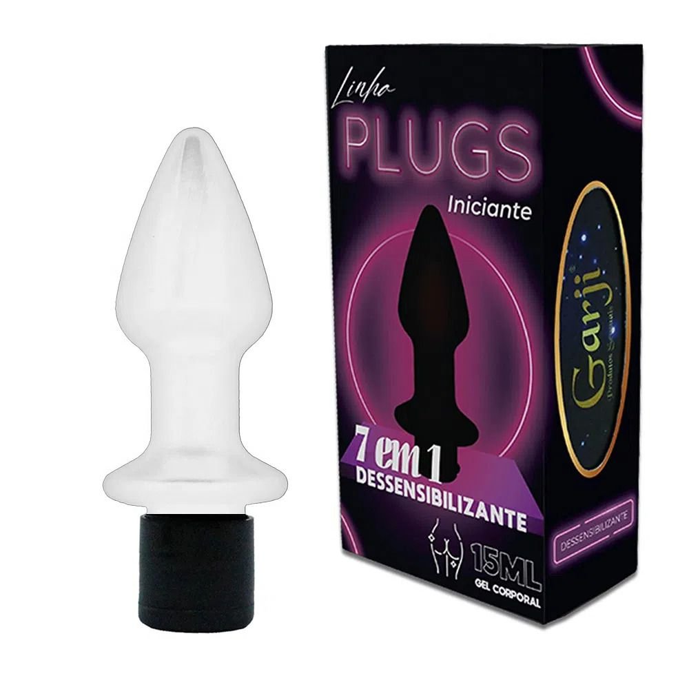 LINHA PLUGS INICIANTES GEL CORPORAL 7 EM 1 DESSENSIBILIZANTE 15ML GARJI Livre de dor e Cheia de Prazer. LINHA PLUGS INICIANTES GEL CORPORAL 7 EM 1 DESSENSIBILIZANTE 15ML GARJI