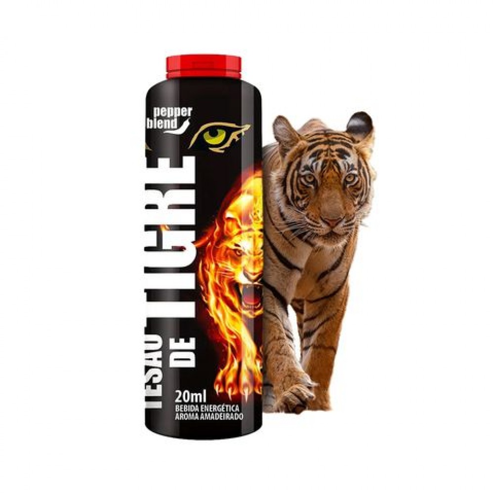 TESAO DE TIGRE ENERGETICO 20ML O Tesão de Tigre é uma bebida que te dará muita energia pois ele é um energético extremamente afrodisíaco pronto para beber, sua composição te dará muita energia e um apetite sexual de dar inveja, terá a fome de um tigre mes TESAO DE TIGRE ENERGETICO 20ML