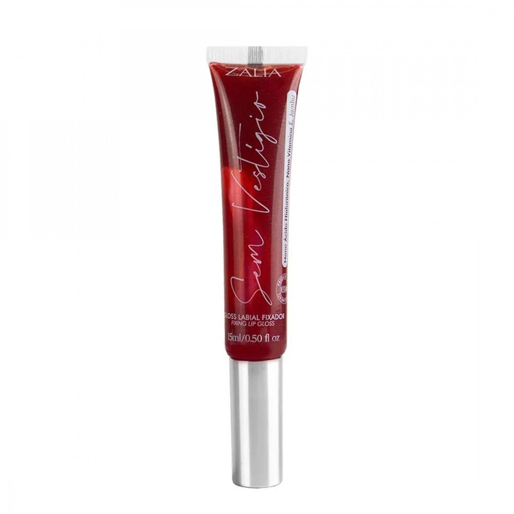 SEM VESTIGIO GLOSS LABIAL FIXADOR COM JAMBU ZALIA O Sem Vestígio da Zalia é um gloss de alta fixação, com cores vibrantes, aroma envolvente, baixa transferência e ótima textura, sem deixar o aspecto “pegajoso”. SEM VESTIGIO GLOSS LABIAL FIXADOR COM JAMBU ZALIA