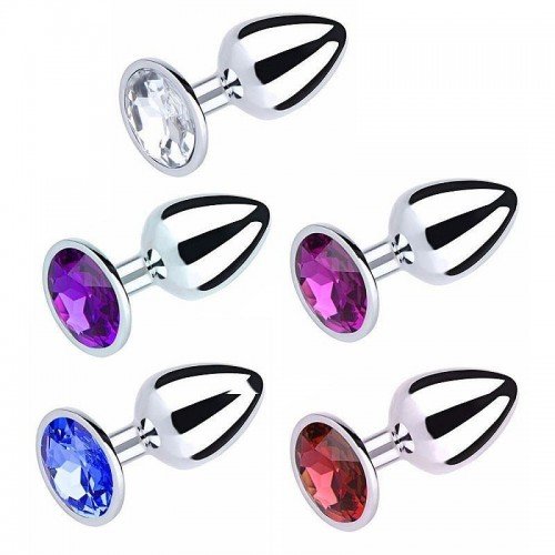 PLUG ANAL MEDIO COM PEDRA REDONDA