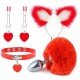 KIT RABO DE COELHO COM TIARA DE ORELHAS 7340 Plug Anal Rabo de Coelho em aço com formato cônico que facilita a penetração, produzido em aço inoxidável e polido a mão,com calda na base extremamente macia, similar a um rabo de raposa. KIT RABO DE COELHO COM TIARA DE ORELHAS 7340