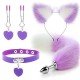 KIT RABO DE RAPOSA COM TIARA DE ORELHAS 7339 Kit - Rabo de Raposa com Tiara de Orelhas - Grampos para os seios em Metal e Gargantilha - SI Plug Anal Rabo de Raposa em aço com formato cônico que facilita a penetração, produzido em aço inoxidável e polido a KIT RABO DE RAPOSA COM TIARA DE ORELHAS 7339