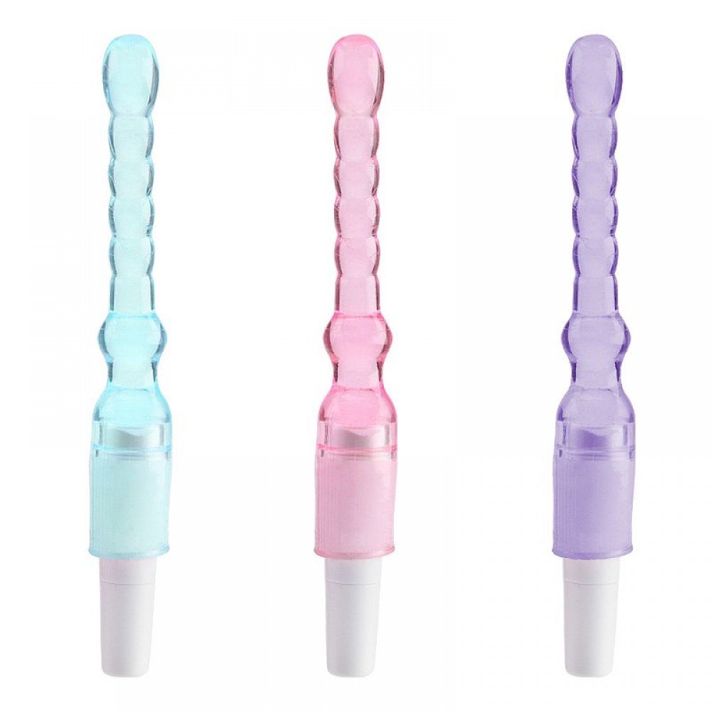 VIBRADOR EM JELLY 5104 Estimulador anal e vaginal com textura anelar. VIBRADOR EM JELLY 5104