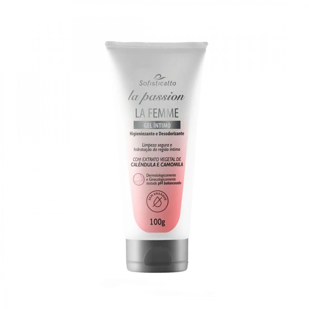 LA FEMME GEL INTIMO HIGIENIZANTE DESODORANTE 100G La Femme traz uma proposta diferente de todos os cosméticos do mercado: é um gel higienizante sem enxágue. LA FEMME GEL INTIMO HIGIENIZANTE DESODORANTE 100G