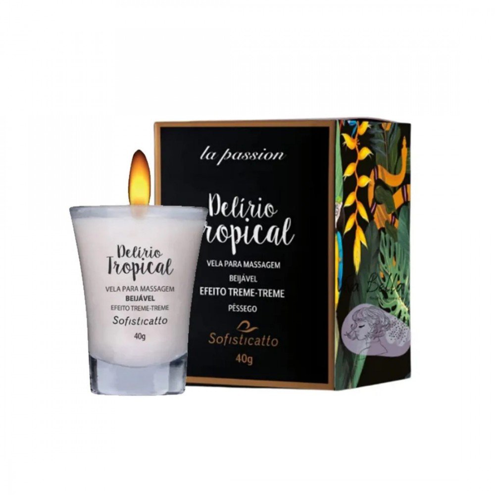 VELA VIBRANTE DELIRIO TROPICAL 40GRS Esquente o clima com essa vela vibrante e deliciosa! VELA VIBRANTE DELIRIO TROPICAL 40GRS