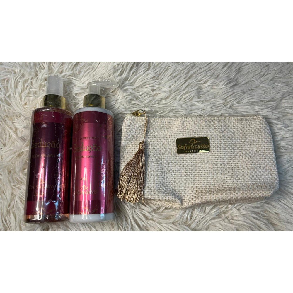 KIT SEDUÇÃO HIDRATANTE + BODY SPLASH e NECESSAIRE