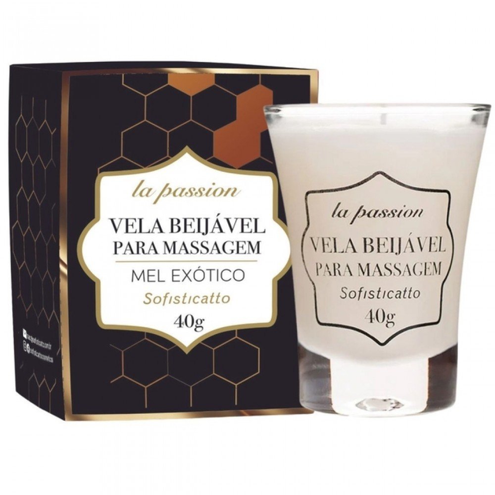 VELA MEL EXOTICO BEIJAVEL 40ML LA PASSION Transforme seu relacionamento, com um ambiente mais sensual e instigante que vai mexer com seus sentidos e de seu par, promovendo mais intimidade e cumplicidade. VELA MEL EXOTICO BEIJAVEL 40ML LA PASSION