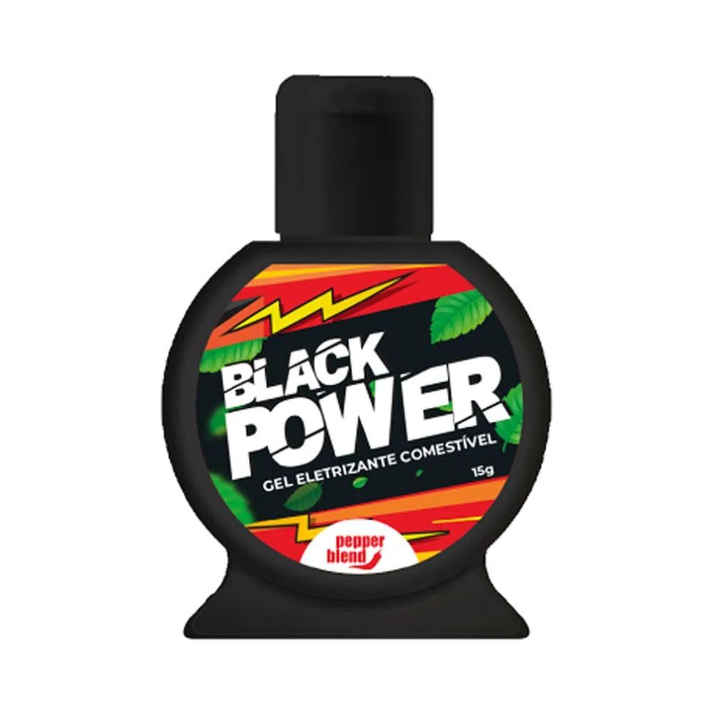 BLACK POWER GEL ELETRIZANTE COMESTÍVEL MENTA EXTRA FORTE 15GR PEPPER BLEND