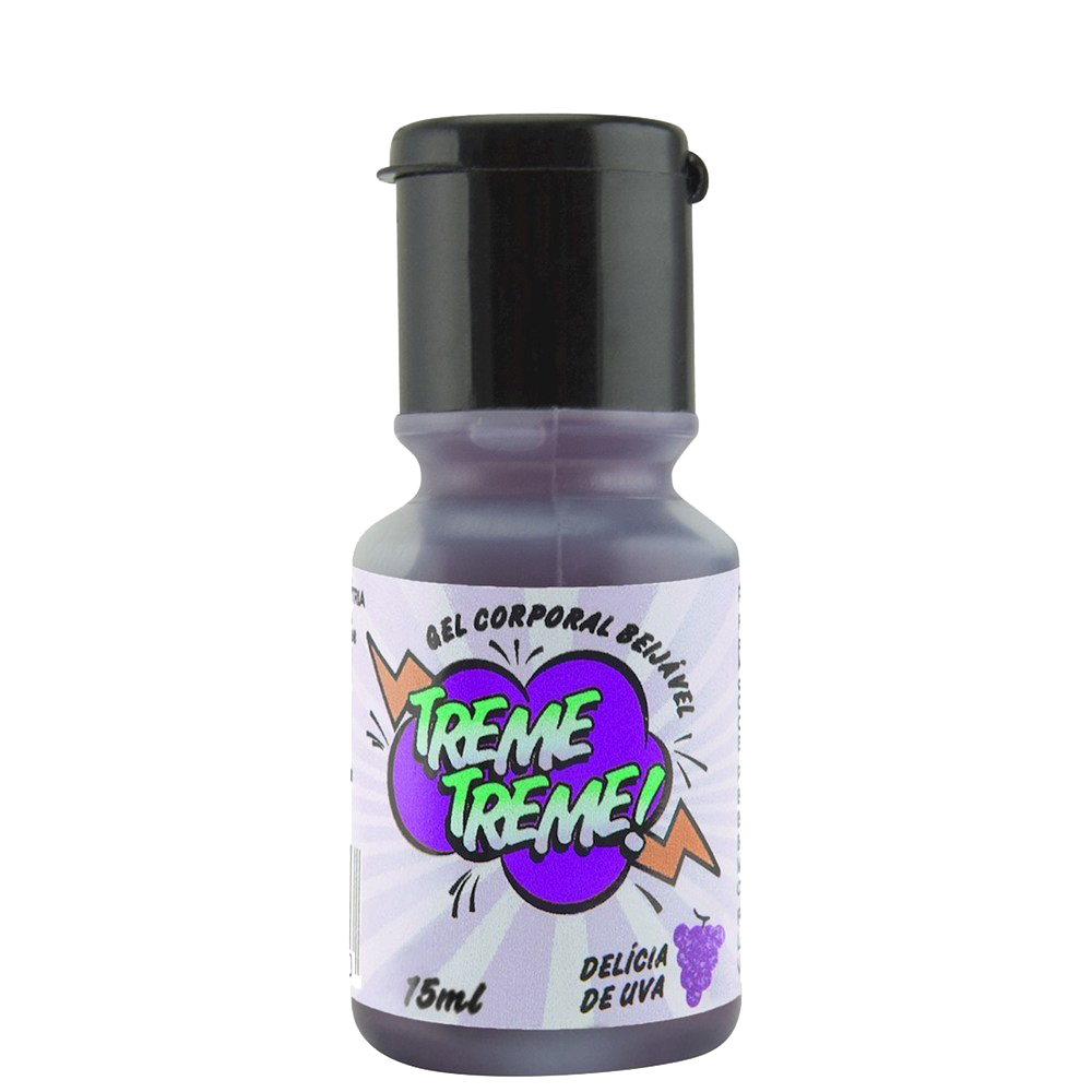 GEL TREME TREME O Gel Treme Treme da Garji é um Gel Beijável aromatizado com sensação de aquecimento além de sabores deliciosos com sensação eletrizante. GEL TREME TREME