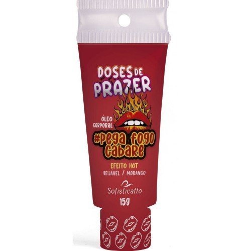 GEL BEIJAVEL PEGA FOGO CABARE MORANGO HOT 15G
