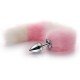 KIT GATINHA PLUG COM RABO E TIARA ROSA COM BRANCO Plug Anal Rabo de Raposa em aço com formato cônico que facilita a penetração, produzido em aço inoxidável e polido a mão, com calda na base extremamente macia, similar a um rabo de raposa. KIT GATINHA PLUG COM RABO E TIARA ROSA COM BRANCO