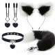 KIT RABO DE RAPOSA COM TIARA DE ORELHAS 7344