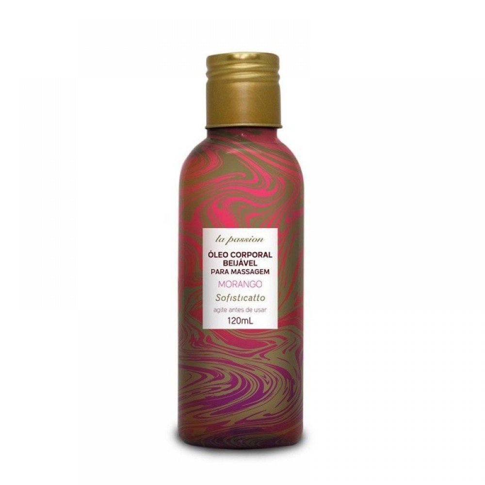 La Passion óleo Beijável Massagem 120ml Sofisticatto - Morango La Passion Óleo Corporal Beijável para massagem. La Passion óleo Beijável Massagem 120ml Sofisticatto - Morango