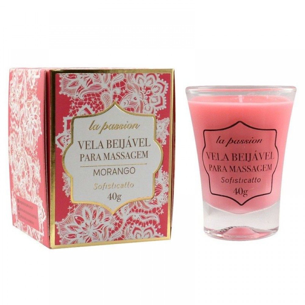 La Passion Vela Beijável Massagem 40g - Morango Sofisticatto La Passion Vela Beijável para massagem! La Passion Vela Beijável Massagem 40g - Morango Sofisticatto